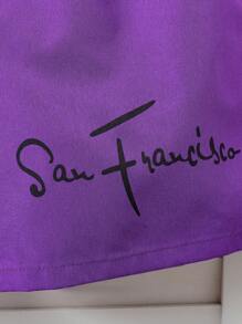 2 件套青少年男童休闲椰子树图案编织短裤套装，T 恤和短裤，适合度假穿着 - 彩色 - 查看 7