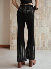 MOTF PREMIUM Jeans acampanados con detalles de strass - Negro - Ver 3