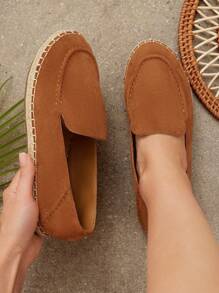 SHUZIA 女士棕色绒面革帆布便鞋 - 駝色 - 查看 6