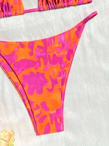 SHEIN Swim Printed Separate Bikini Set, Suitable For Beach & Vacation For Summer - Multicolor - View 5