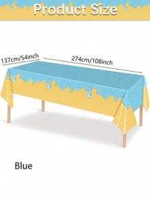 1pc Ice Cream Tablecloth, Plastic Table Cover For Ice Cream Party Supplies, Ideal Tablecloth For Birthday, Welcome Theme Parties, 54 X 108 Inches - Multicolor - View 5
