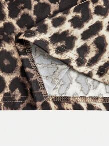 Rochie de vară pentru fete preadolescente, cu imprimeu leopard și crăpături la tiv, croială tubulară