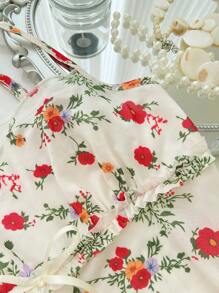 SHEIN 女式休闲度假碎花细肩带上衣，夏季上衣 - 彩色 - 查看 7