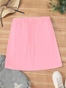 INAWLY Áo Bandeau trơn đơn giản dành cho nữ - Hồng - Xem 4