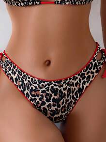 Swim SXY 2pcs Women Summer Beach Leopard Print Halter Tie Sexy Bikini Set, Printed Patterns Assorted - Multicolor - View 4