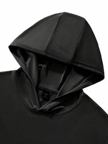 Manfinity KASUA Men's Coconut Tree & Letter Print Hooded Surf T-Shirt - Black - View 5