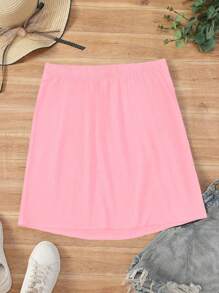 INAWLY Áo Bandeau trơn đơn giản dành cho nữ - Hồng - Xem 2