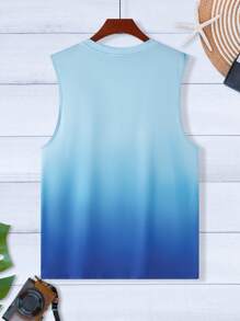 Manfinity RSRT 男士夏季棕榈树印花圆领休闲背心男士沙滩T恤夏季T恤男士 - 彩色 - 查看 2