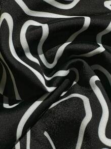 Swim Mod Women's Vacation Striped Print Halter Tie Open Back Sexy Bikini, Printed Pattern Random Summer - Multicolor - View 6