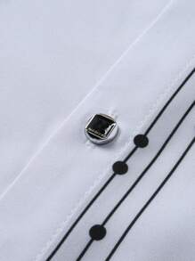 Manfinity Mode 男士休闲通勤条纹长袖衬衫