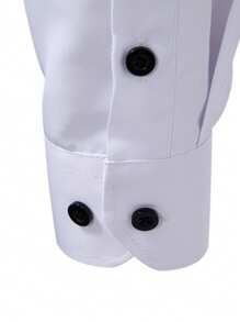 Manfinity Bizformal Men's Solid Color Simple Daily Long Sleeve Shirt, White Dress Shirts For Men, Men's Business Shirt, Men's Business Casual Shirt, Dress Shirt - White - View 4