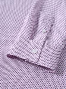 Manfinity Mode Men's Plaid Single-Breasted Casual Long Sleeve Shirt, For Fall - Purple - View 5