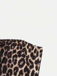 Rochie de vară pentru fete preadolescente, cu imprimeu leopard și crăpături la tiv, croială tubulară