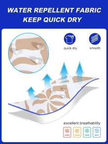 Manfinity Swimmode Men's Plant Print Drawstring Waist Beach Shorts Summer Shorts