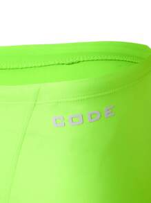 Manfinity KASUA Men's Fluorescent Green Elastic Waist Casual Swim Trunks - Mint Green - View 5