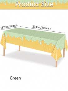 1pc Ice Cream Tablecloth, Plastic Table Cover For Ice Cream Party Supplies, Ideal Tablecloth For Birthday, Welcome Theme Parties, 54 X 108 Inches - Multicolor - View 2