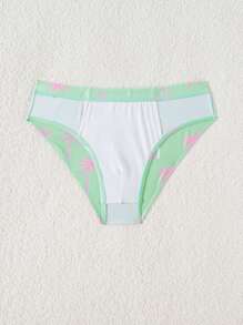 Surfspeed Men's Letter & Palm Tree Print Elastic Waist Casual Swimming Trunks