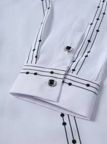 Manfinity Mode 男士休闲通勤条纹长袖衬衫