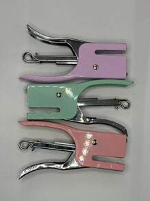 1 set di Spillatrice portatile in metallo colorato a macaron, potente spillatrice per confezioni da asporto, piccola spillatrice per ufficio, adatta per lauree e forniture scolastiche - Multicolore - Visualizzare 5