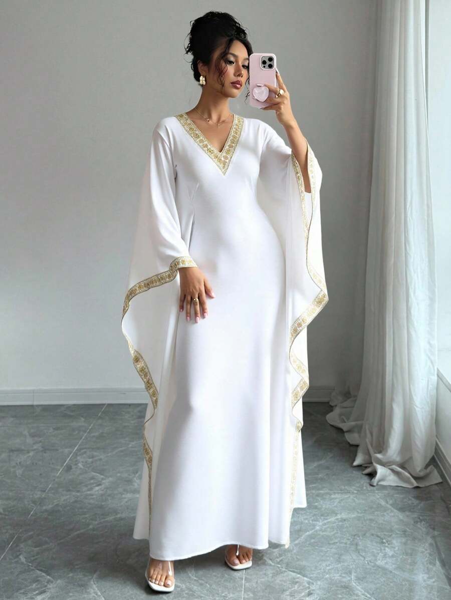 Rafferiza 女士V领时尚夏装 - 白色 - 查看 1