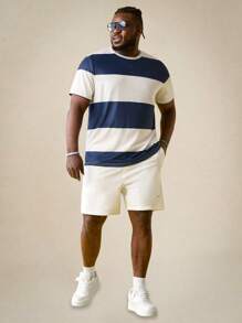EASEVO Plus Size Woven Casual Straight Leg Shorts