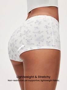 LUVLETTE Bộ 3 quần lót nam cạp vừa in họa tiết hoa cotton mềm mại thoáng khí cho nữ - Quần lót ren - Nhiều màu - Xem 2