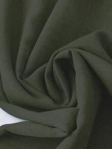 SHEIN Tall 大码女式休闲阔腿裤，带蝴蝶结装饰，适合日常休闲装/度假 - 橄欖綠 - 查看 4