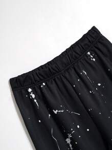 Pantalón de chándal de tejido de punto suelto, cómodo y versátil para uso cotidiano, con estampado de retazos, para adolescentes