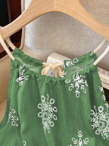 SHEIN Women's Summer Casual Geometric Print Camisole - Green - View 6