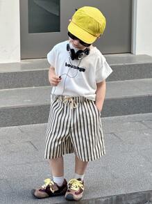 Dazy Kids Toddler Boys' Striped Bermuda Shorts, Autumn