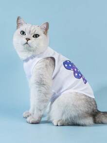 PETSIN Tank Top Hewan Peliharaan Lucu dengan Motif Bendera AS dan Pita untuk Hari Kemerdekaan (1 Buah) - MultiWarna - View 7