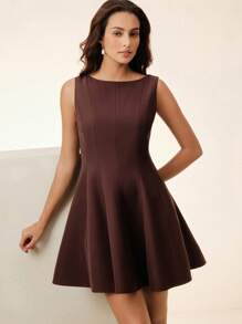 Anewsta Elegant Sleeveless V-Neck Short Women's Dress