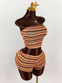 Amplova Women Two Pieces Outfits For Daily Wear - Orange - View 4