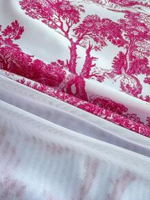 SHEIN Leap Crew 少女度假碎花侧蝴蝶结装饰休闲连体泳衣（含罩衫裙）