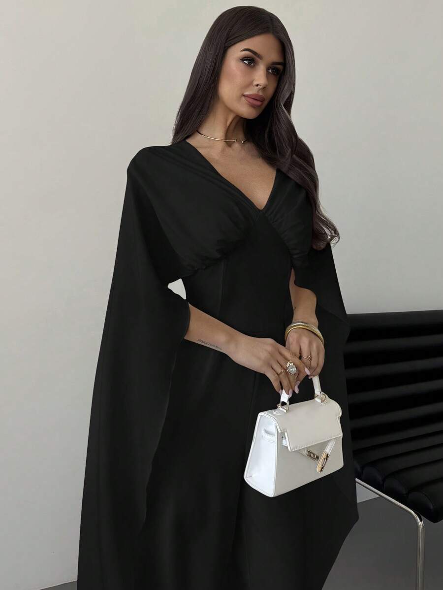 Firerie 女士优雅浪漫魅力度假 V 领披肩，超长袖，腰带 A 字形白色阔腿连体裤，春夏