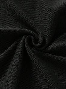 Manfinity Roghcode Sudadera con capucha de bloques de color y rayas con cremallera y cordón, sudadera negra para hombre - Negro - Ver 4