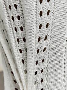 Bóhologie KOMFORTABLER Neckholder-Rückenfreier Binde-Knoten Cut Out-Out gehäkelter Maxi-Strick-Cover-Up für Sommer-Strandbekleidung