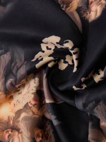 ROMWE MEN Street Life Men's Street Style Graphic Print Base Layer Bicycle Shorts - Black - View 4