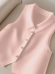 INAWLY Solva Women's Solid Color Minimalist Sleeveless Blouse, Everyday Wear