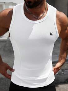 男士夏季骑士印花圆领休闲背心