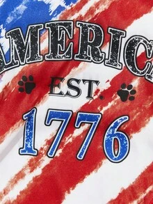 PETSIN Independence Day Vest With 1776 English Splatter Star Street Style Pattern Positioning Print - Universal For Cats And Dogs - Multicolor - View 10