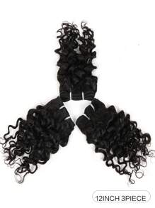 3 件自然波浪发束 真人发束 真人发 3 束水波纹自然黑色发束 原始未加工巴西处女真人发束 接发 巴西处女雷米发 - Natural Black - 查看 5