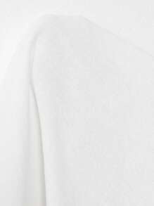 Freevana Plus Batwing Sleeve High Low Hem Blouse - White - View 7