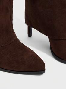 CUCCOO SZL Cuccoo 尖头高筒细跟过膝长靴，性感女士骑士靴 - 咖啡棕 - 查看 6