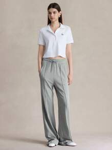 Briarwyn Casual Solid Color Knit Loose Wide Leg Sports Jogger Pants Women Summer Clothing Women Clothing Pants,Fall Women Clothes,Back To School Clothes,Old Money Clothes,Casual Maxi Sports Trousers