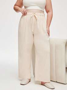 LUVLETTE 秋冬季女装加大码米色柔软100%纯棉睡裤家居服内衣外穿透气睡裤秋季睡衣 - 杏色 - 查看 6