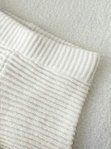 Elamini Crocheted Starfish Texture Pink Knit Shorts - Beige - View 5