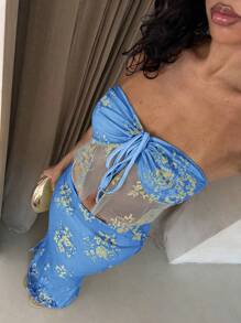 Glamine 2 piezas Conjunto de Top tipo camiseta con encaje y minifalda, sexy y elegante para uso diario, vacaciones, fiestas, ropa de mujer para primavera/verano, de vuelta a la escuela - Multicolor - Ver 3