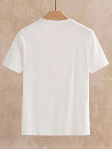 GENTILAND Men Skulls & Poker Cards Graphic Printed Short Sleeve T-Shirt, For Going Out, For Friends - White - View 3