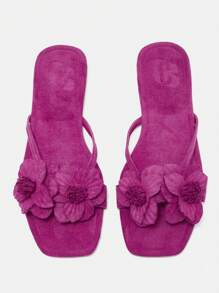 CUCCOO CHICEST Square-Toe Comfortable Flower Design Simple And Versatile Ladies Flat Sandals For Summer Vacation Shoes Summer Elegant Sandals Spring Shoes Spring Break Easter
